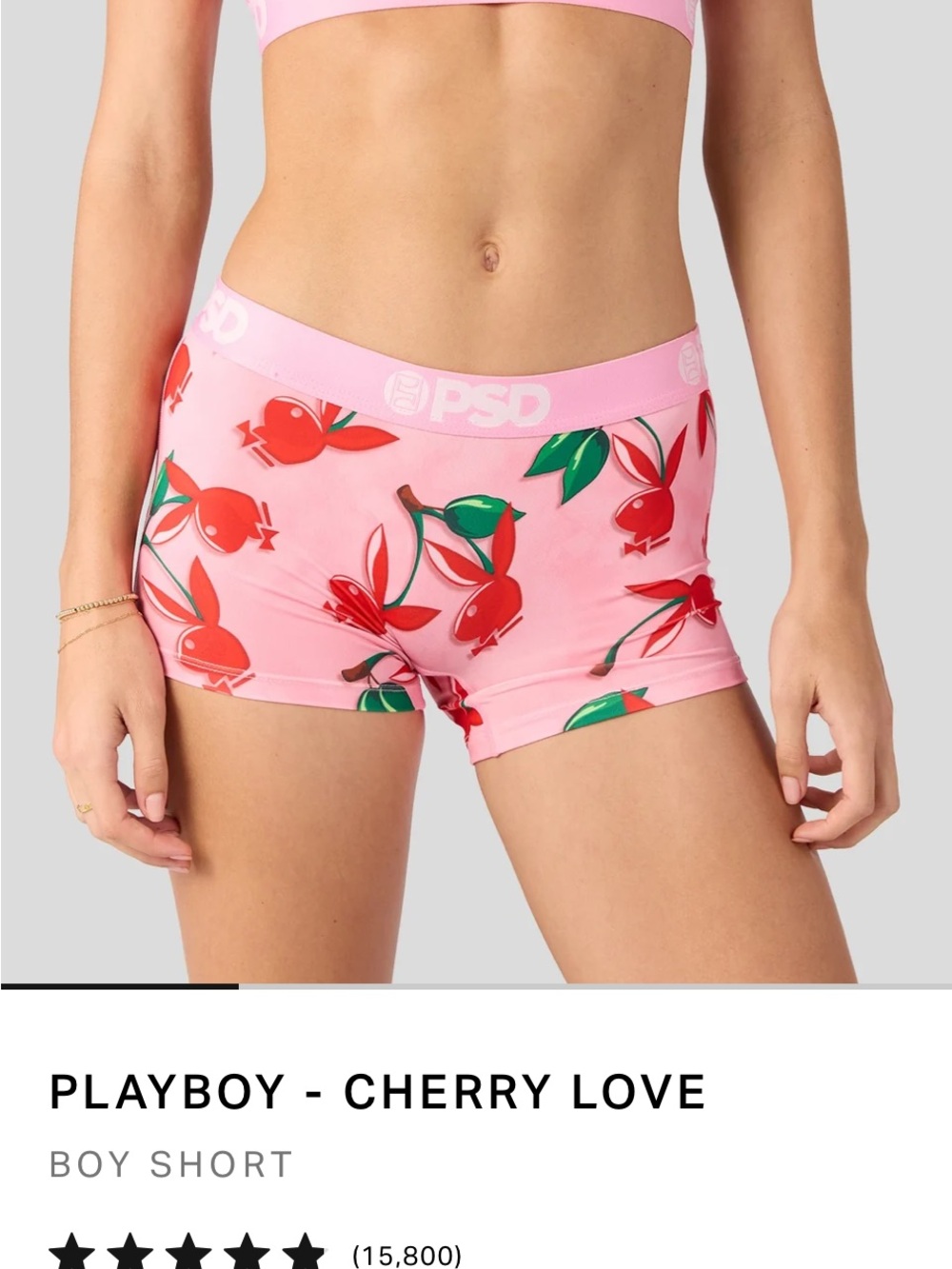 PSD Pink Cherry-Print Women's Boyshorts